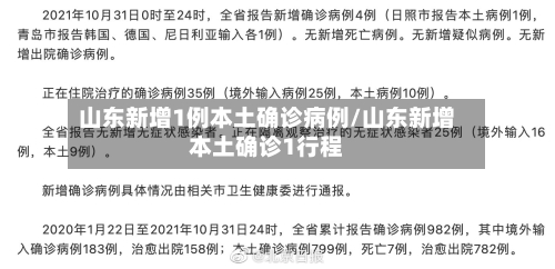 山东新增1例本土确诊病例/山东新增本土确诊1行程-第2张图片
