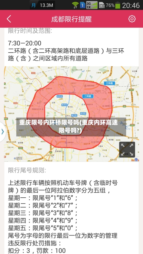 重庆限号内环桥限号吗(重庆内环高速限号吗?)