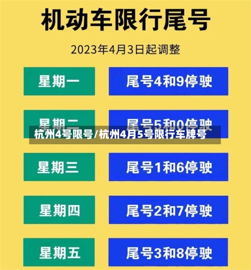 杭州4号限号/杭州4月5号限行车牌号-第2张图片