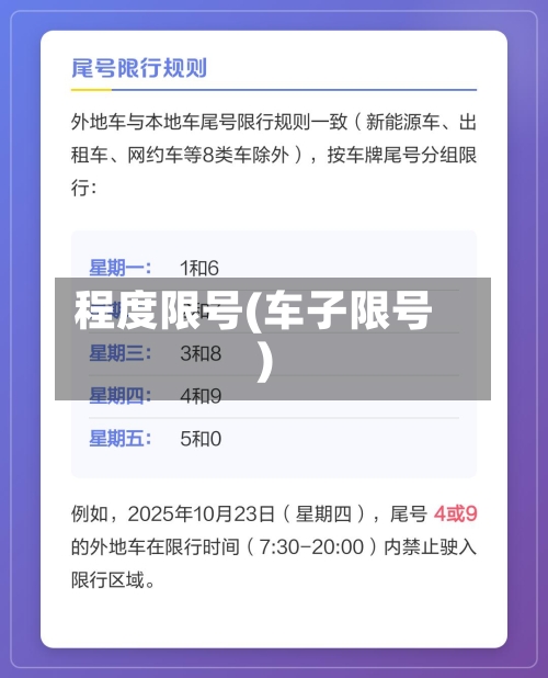 程度限号(车子限号)