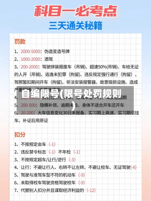 自编限号(限号处罚规则)