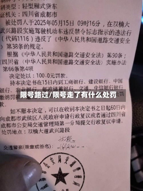 限号路过/限号走了有什么处罚