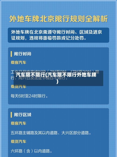 汽车限不限行(汽车限不限行外地车牌)