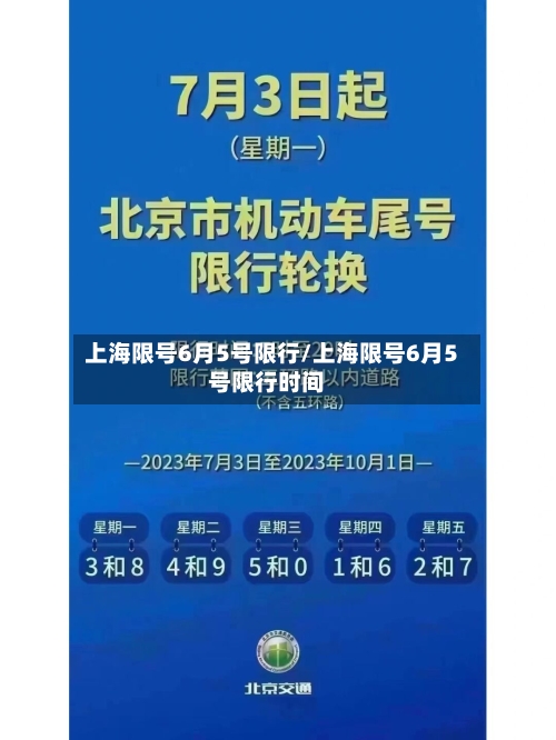 上海限号6月5号限行/上海限号6月5号限行时间-第3张图片