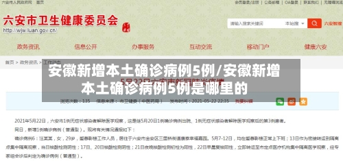 安徽新增本土确诊病例5例/安徽新增本土确诊病例5例是哪里的-第3张图片