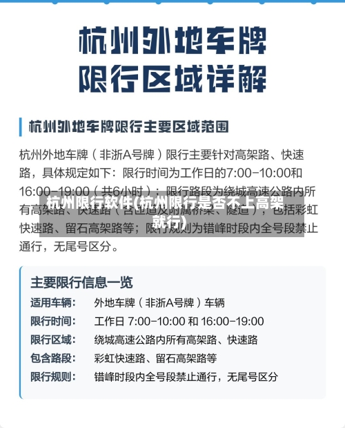杭州限行软件(杭州限行是否不上高架就行)