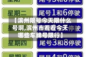 【滨州限号今天限什么号啊,滨州市看看今天哪些车牌号限行】-第2张图片