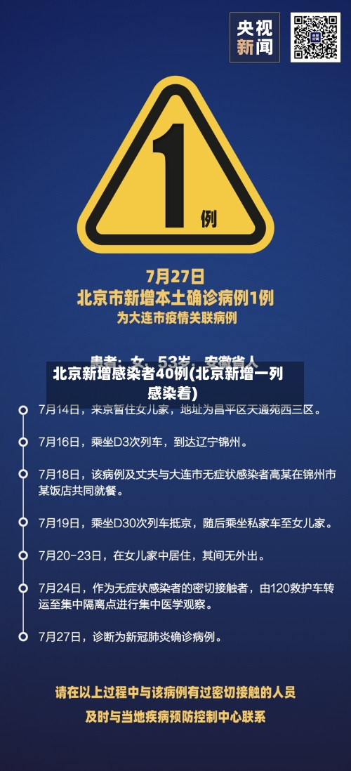 北京新增感染者40例(北京新增一列感染着)