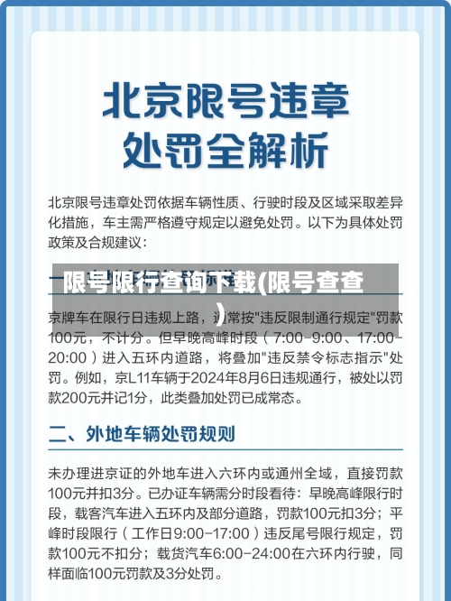 限号限行查询下载(限号查查)