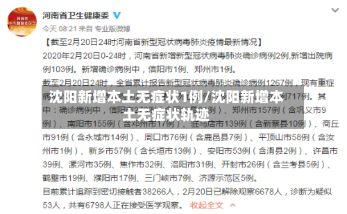 沈阳新增本土无症状1例/沈阳新增本土无症状轨迹