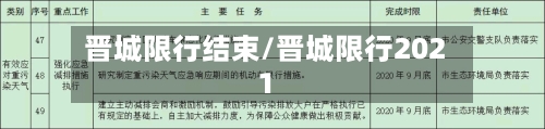 晋城限行结束/晋城限行2021