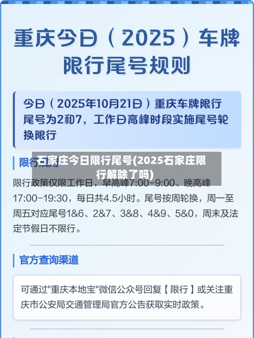 石家庄今日限行尾号(2025石家庄限行解除了吗)