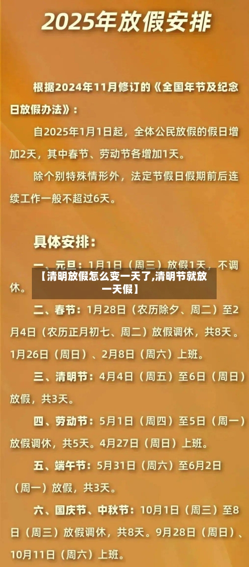 【清明放假怎么变一天了,清明节就放一天假】-第2张图片