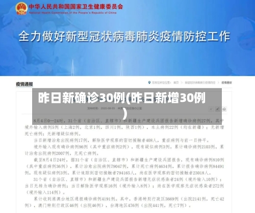 昨日新确诊30例(昨日新增30例)-第3张图片