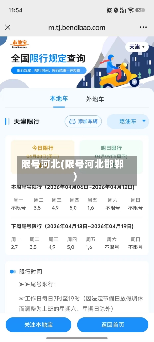 限号河北(限号河北邯郸)