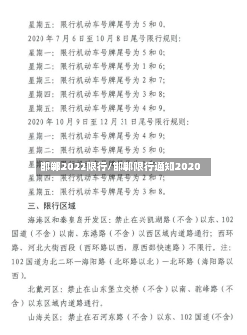 邯郸2022限行/邯郸限行通知2020-第2张图片