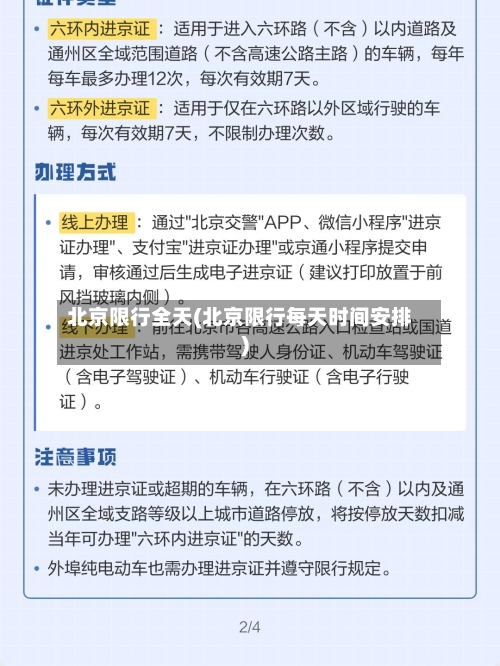 北京限行全天(北京限行每天时间安排)-第3张图片