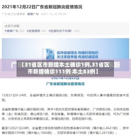 【31省区市新增本土确诊1例,31省区市新增确诊111例 本土83例】