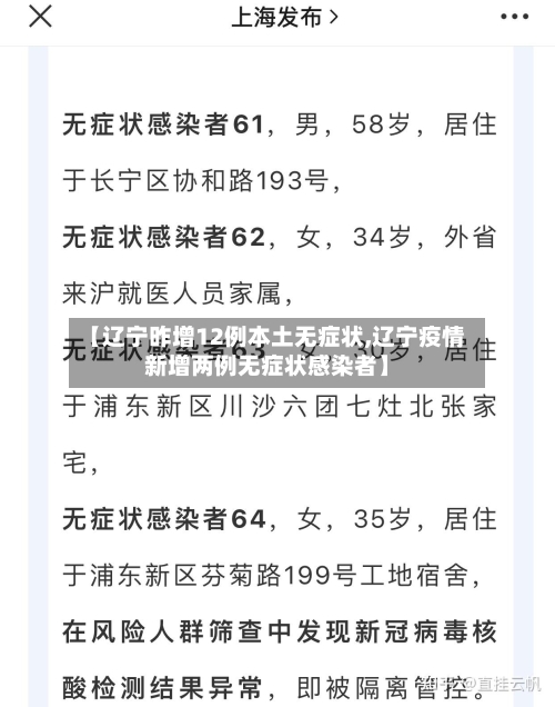 【辽宁昨增12例本土无症状,辽宁疫情新增两例无症状感染者】-第2张图片
