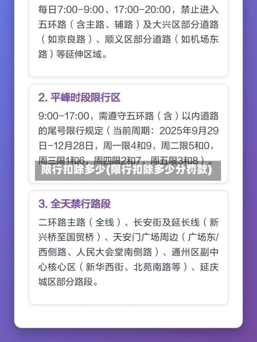 限行扣除多少(限行扣除多少分罚款)