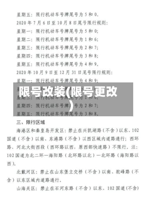 限号改装(限号更改)