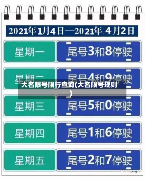 大名限号限行查询(大名限号规则)
