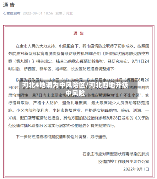 河北4地调为中风险区/河北四地升级中风险-第2张图片