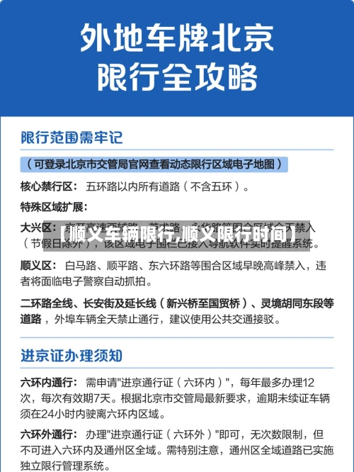 【顺义车辆限行,顺义限行时间】-第2张图片