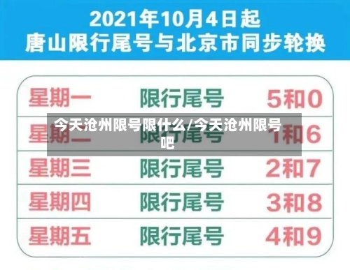 今天沧州限号限什么/今天沧州限号吧-第2张图片
