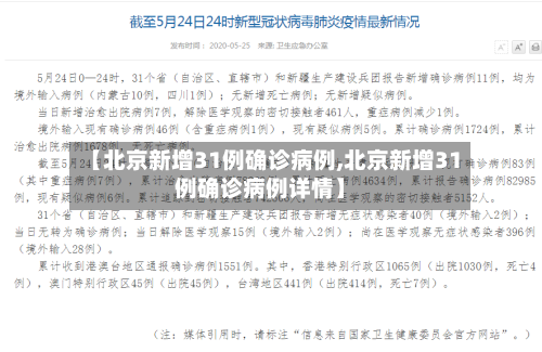 【北京新增31例确诊病例,北京新增31例确诊病例详情】-第2张图片