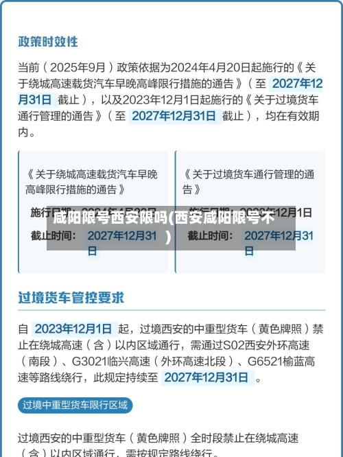 咸阳限号西安限吗(西安咸阳限号不)-第2张图片