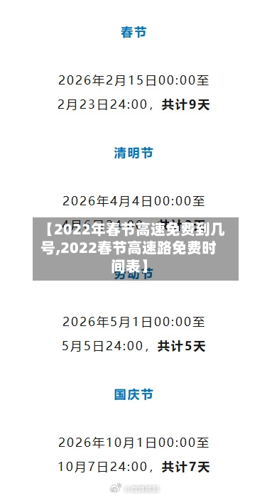 【2022年春节高速免费到几号,2022春节高速路免费时间表】-第3张图片