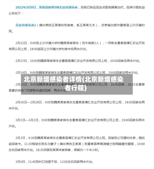 北京新增感染者详情(北京新增感染者行程)