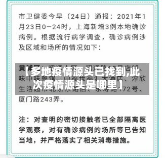 【多地疫情源头已找到,此次疫情源头是哪里】-第2张图片