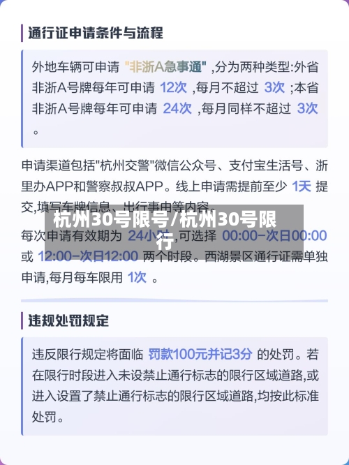 杭州30号限号/杭州30号限行-第2张图片