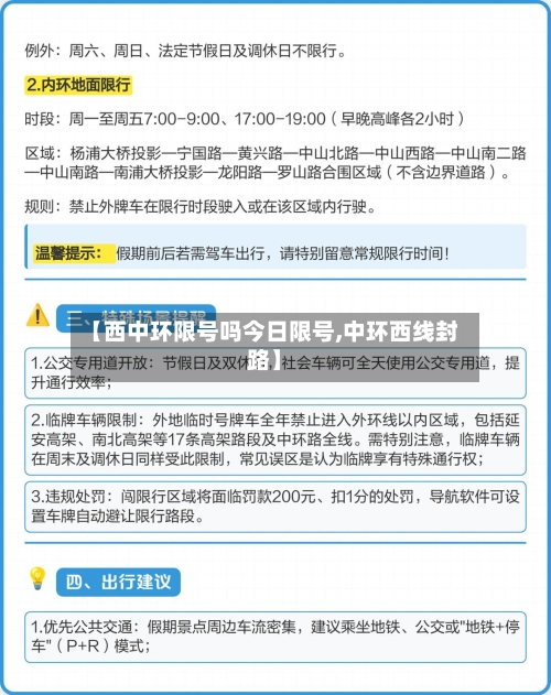 【西中环限号吗今日限号,中环西线封路】-第2张图片