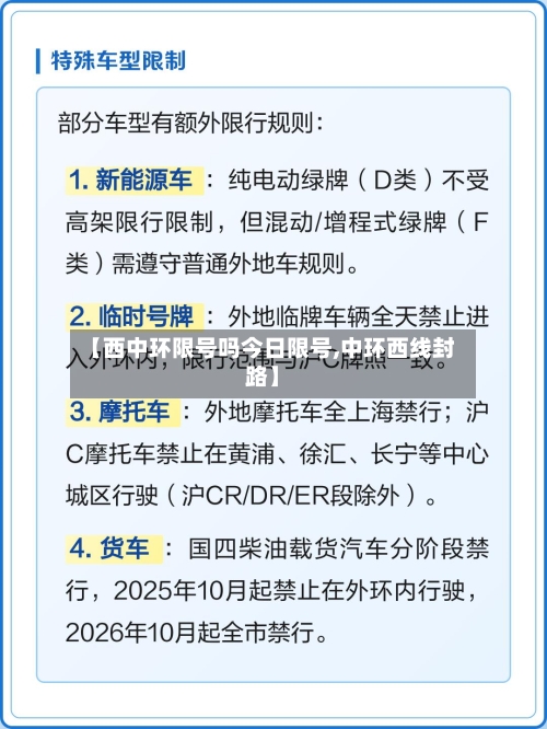 【西中环限号吗今日限号,中环西线封路】-第3张图片