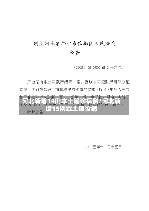 河北新增14例本土确诊病例/河北新增15例本土确诊病