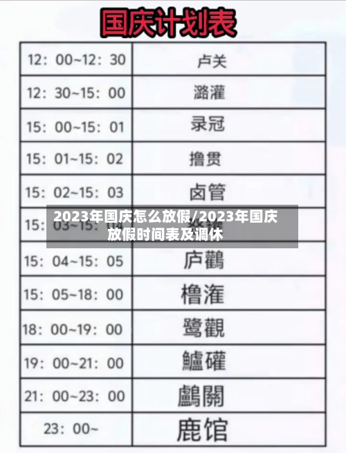 2023年国庆怎么放假/2023年国庆放假时间表及调休-第2张图片