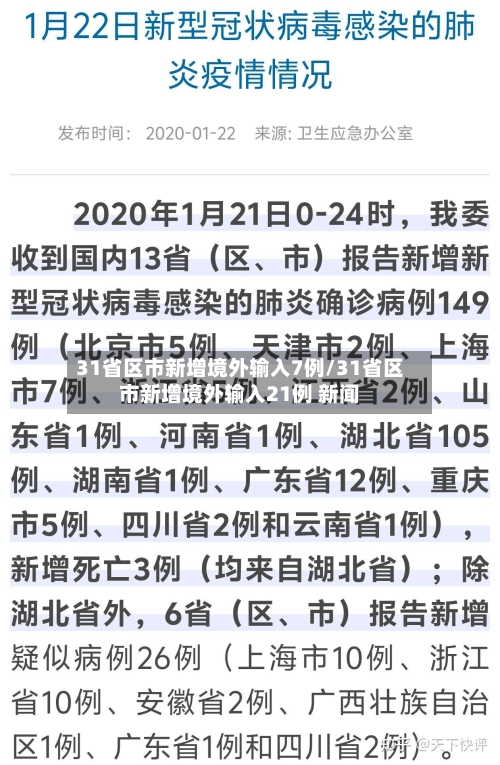 31省区市新增境外输入7例/31省区市新增境外输入21例 新闻