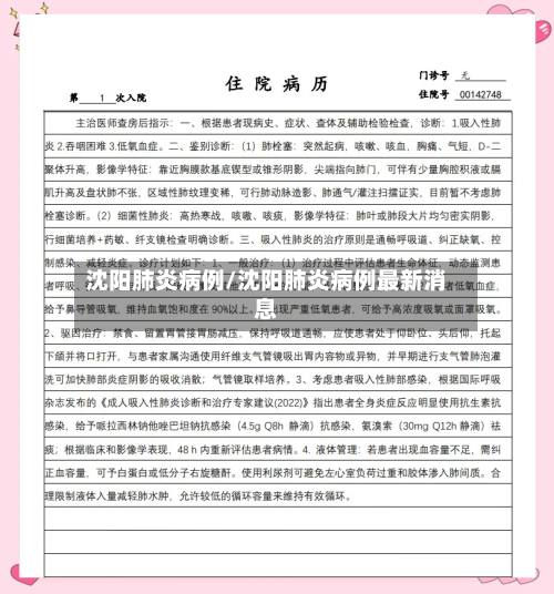 沈阳肺炎病例/沈阳肺炎病例最新消息-第2张图片
