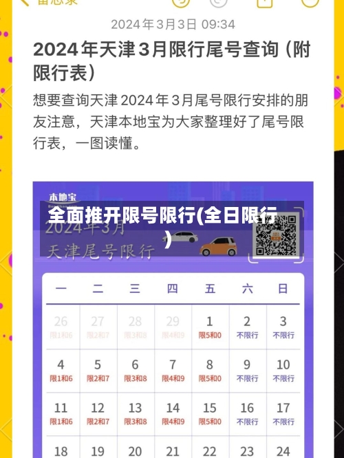 全面推开限号限行(全日限行)