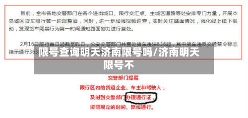 限号查询明天济南限号吗/济南明天限号不-第3张图片