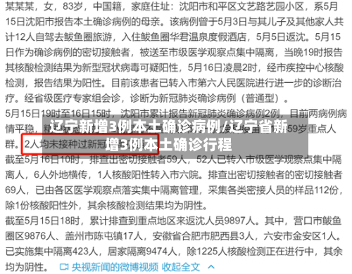 辽宁新增3例本土确诊病例/辽宁省新增3例本土确诊行程