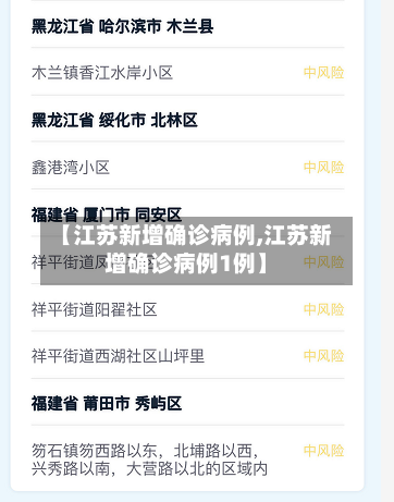 【江苏新增确诊病例,江苏新增确诊病例1例】-第2张图片