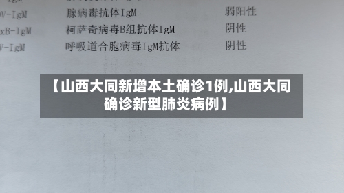 【山西大同新增本土确诊1例,山西大同确诊新型肺炎病例】-第2张图片