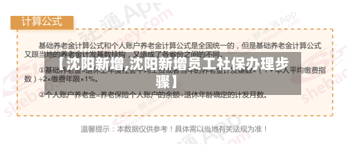 【沈阳新增,沈阳新增员工社保办理步骤】-第2张图片