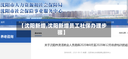 【沈阳新增,沈阳新增员工社保办理步骤】