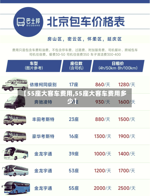 【55座大客车费用,55座大客车费用多少】