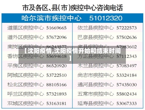 【沈阳疫情,沈阳疫情开始和结束时间】